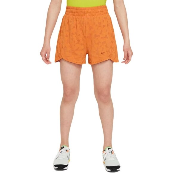 Nike Girl's DriFit Knit High-Rise Shorts Size XS‎ NWT Orange - Picture 1 of 3